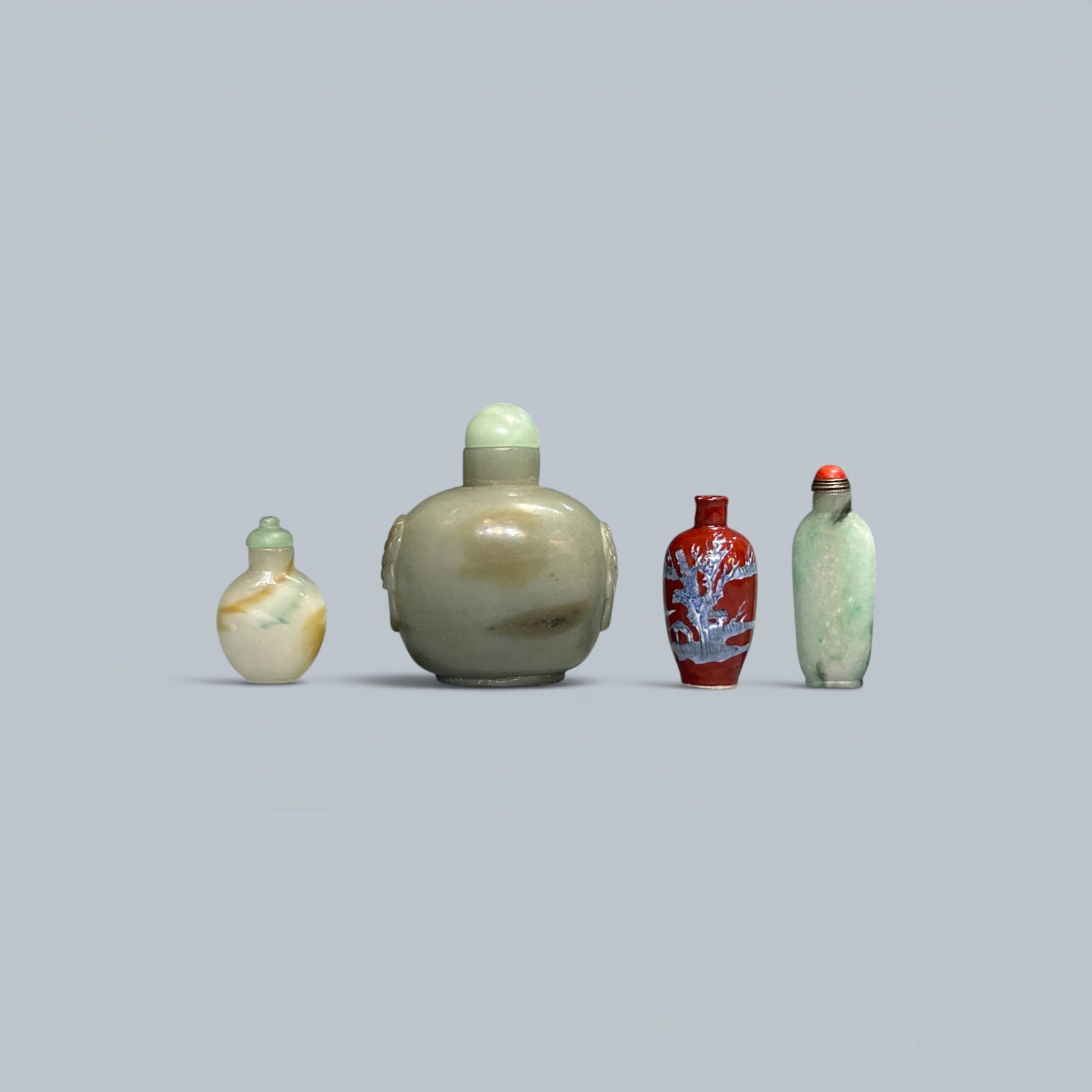 Chinese Art, A Group of Snuff Bottles in Various Materials, 17th-19th Century, Qing Dynasty (1 of 4)