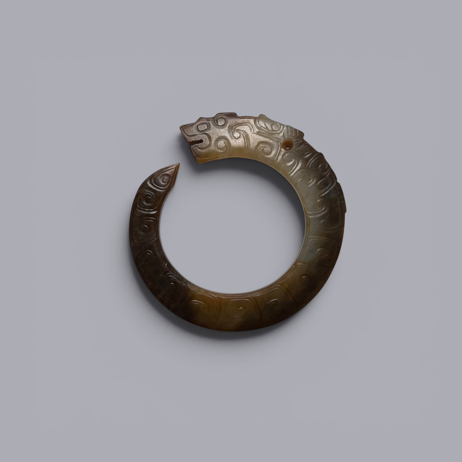 Chinese Art, A Jade Dragon, Spring and Autumn-Warring States Period, 8th-3rd Century BC (1 of 6)