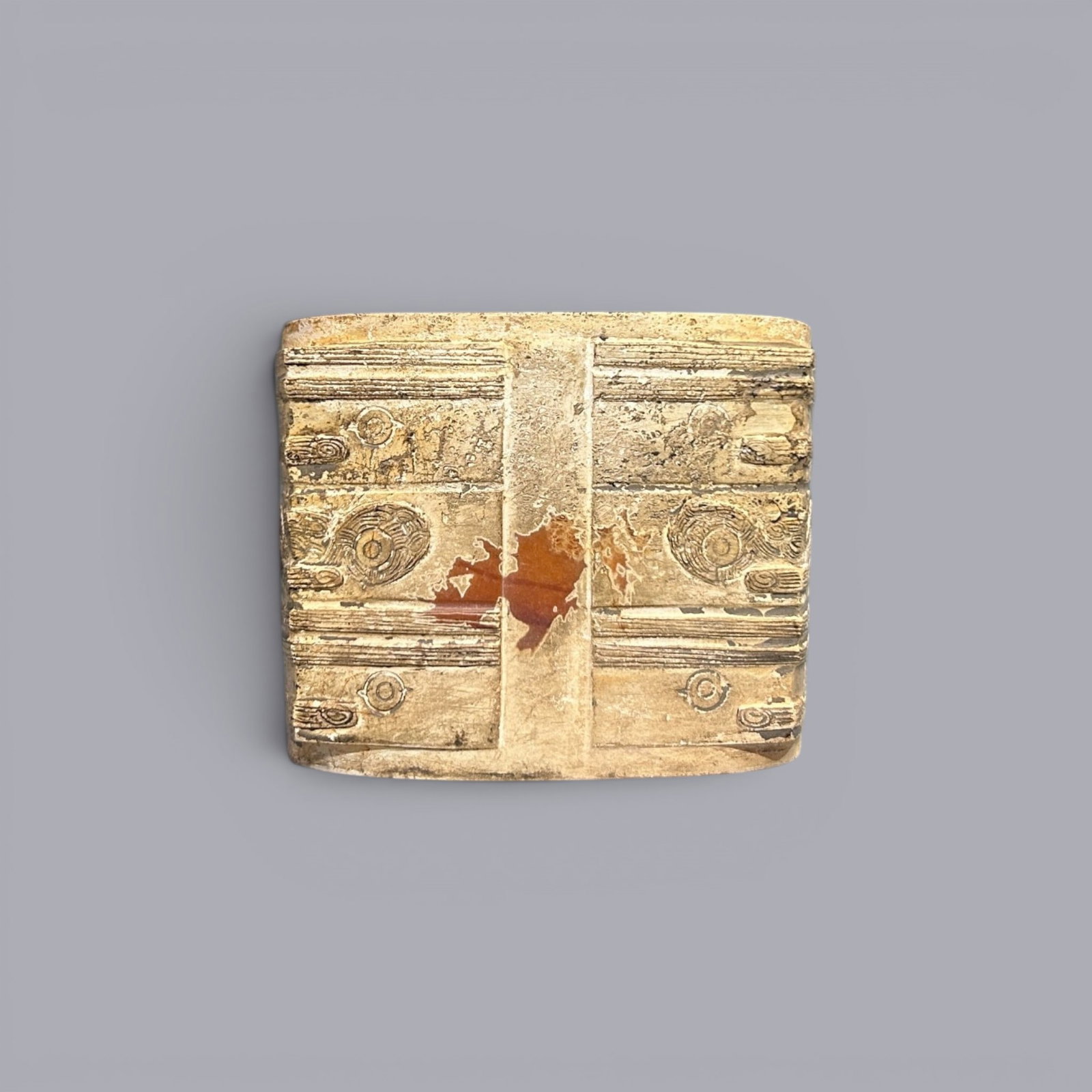 Chinese Art, A Jade Cong, Liangzhu Culture Period, 34th-23rd Century BC: Chinese Art, A Jade Cong, Liangzhu Culture Period, 34th-23rd Century BC, Height 8.1 cm, Length 10.1 cm.