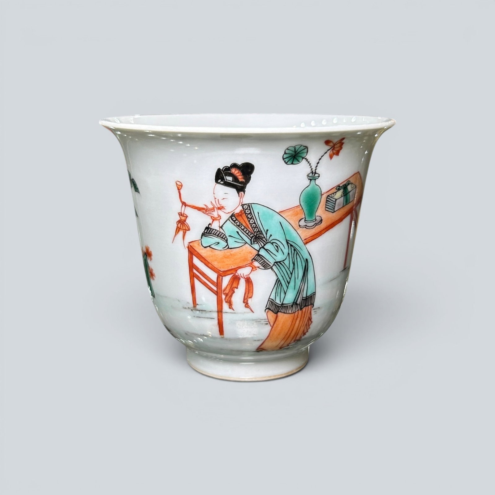 Chinese Art, A Wucai Cup Decorated with Figures, 17th Century, Qing Dynasty (1 of 5)