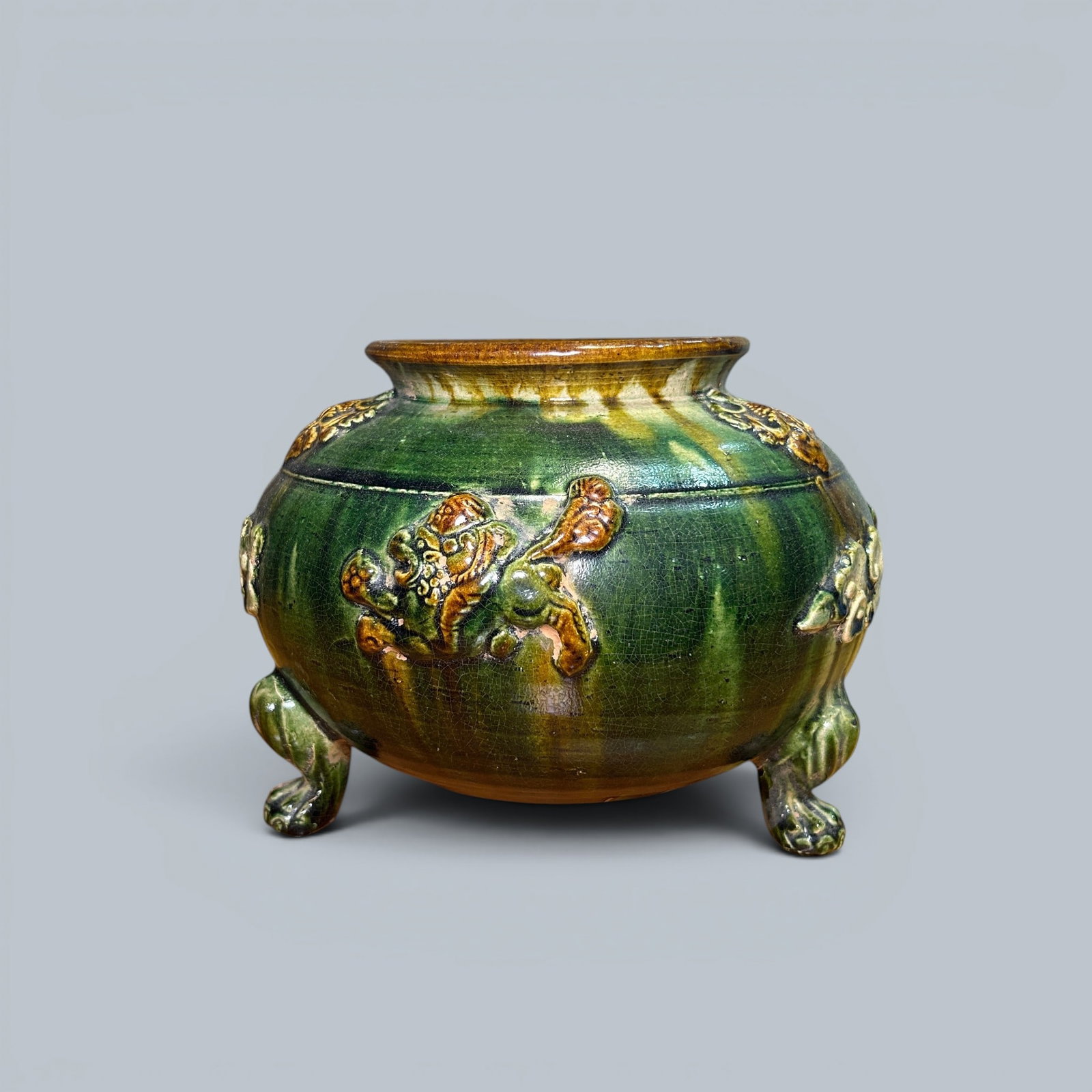 Chinese Art, A Sancai Glazed Censer, 3rd-10th Century, Tang Dynasty, Partially Damaged (1 of 8)