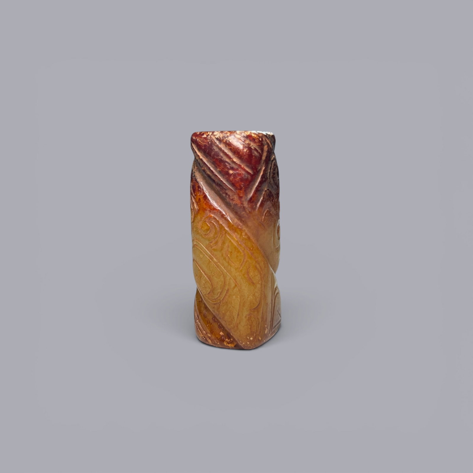 Chinese Art, A Jade Bead (Le), 10th-3rd Century BC, Zhou Dynasty: Chinese Art, A Jade Bead (Le), 10th-3rd Century BC, Zhou Dynasty, Height 4.8 cm, Length 2 cm, Width 1.7 cm.