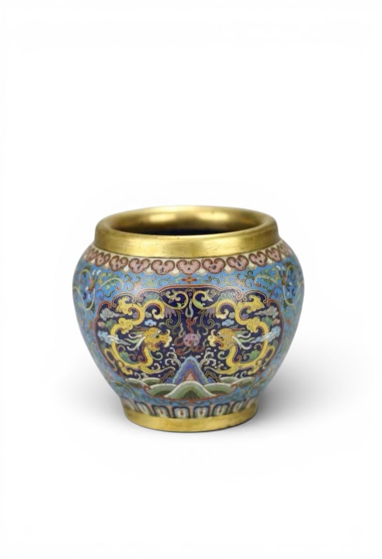A Gilt Cloisonné Enamel Jardinière Decorated with Dragons, 19th Century, Qing Dynasty (1 of 6)