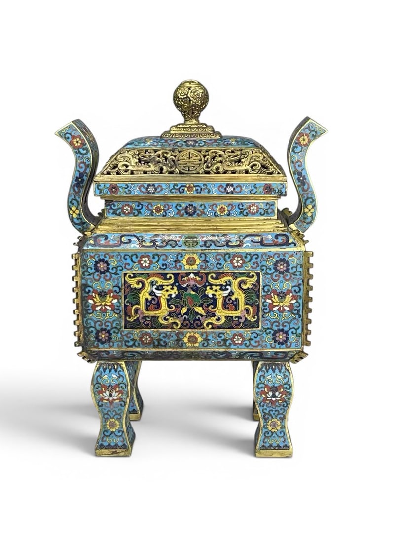 A Gilt Cloisonné Enamel Incense Burner, 18th Century, Qing Dynasty (1 of 9)