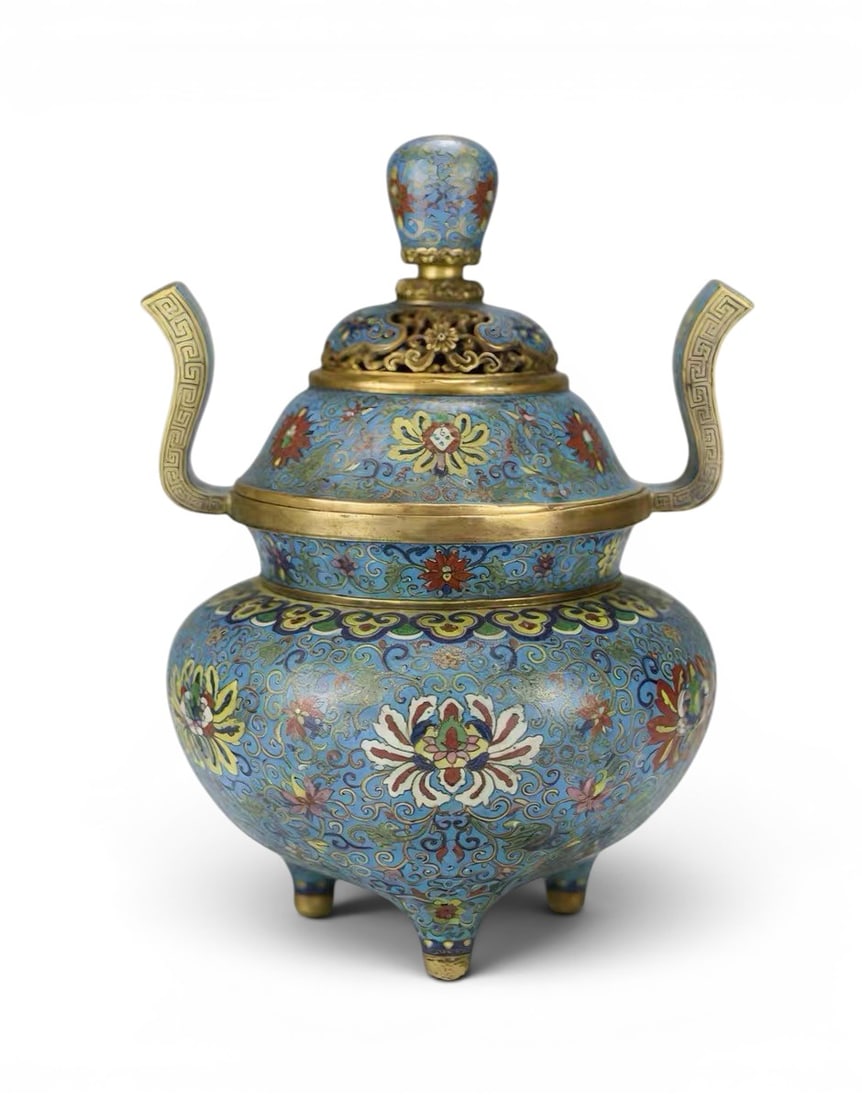 A Gilt Cloisonné Enamel Incense Burner, 18th Century, Qing Dynasty (1 of 9)