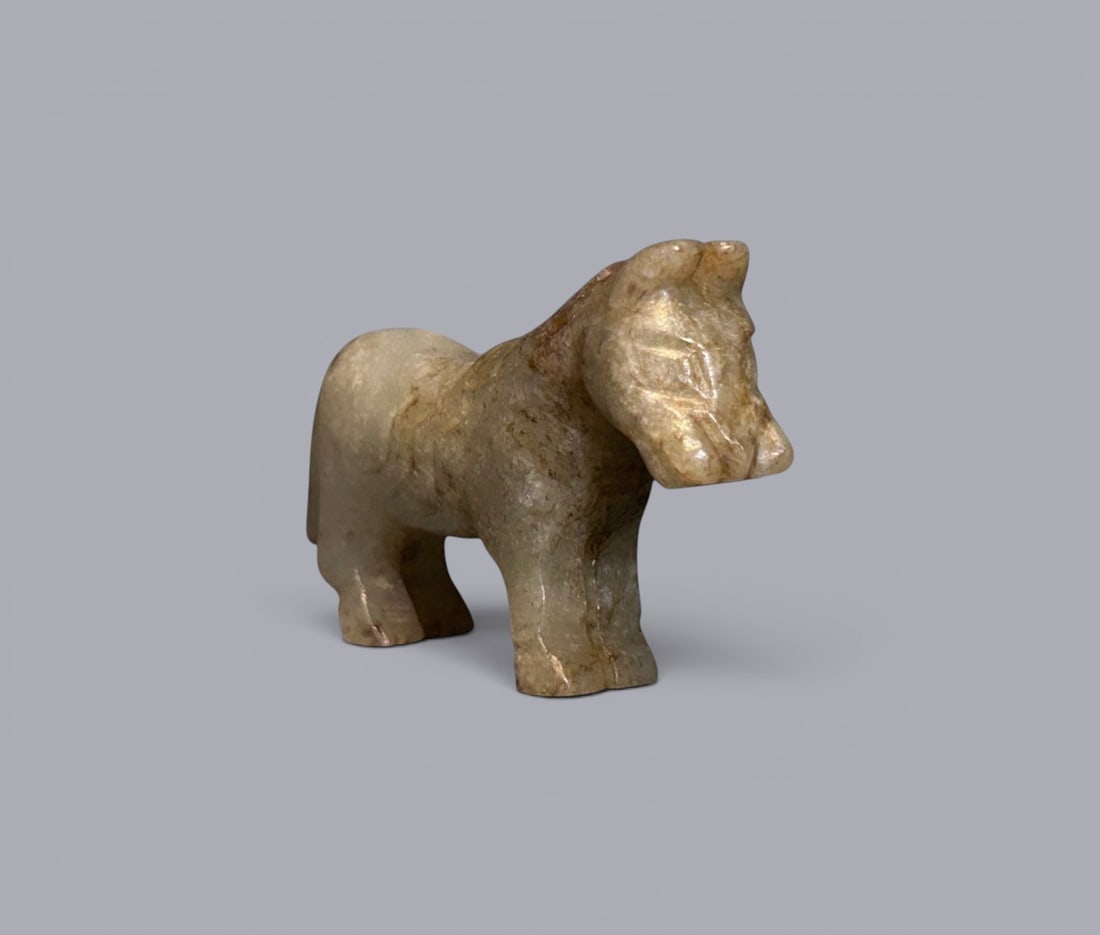 Chinese Art?Jade Horse, 8th–10th Century, Tang Dynasty: A Jade Horse, 8th–10th Century, Tang Dynasty, Length 4.9 cm, Height 2.9 cm .