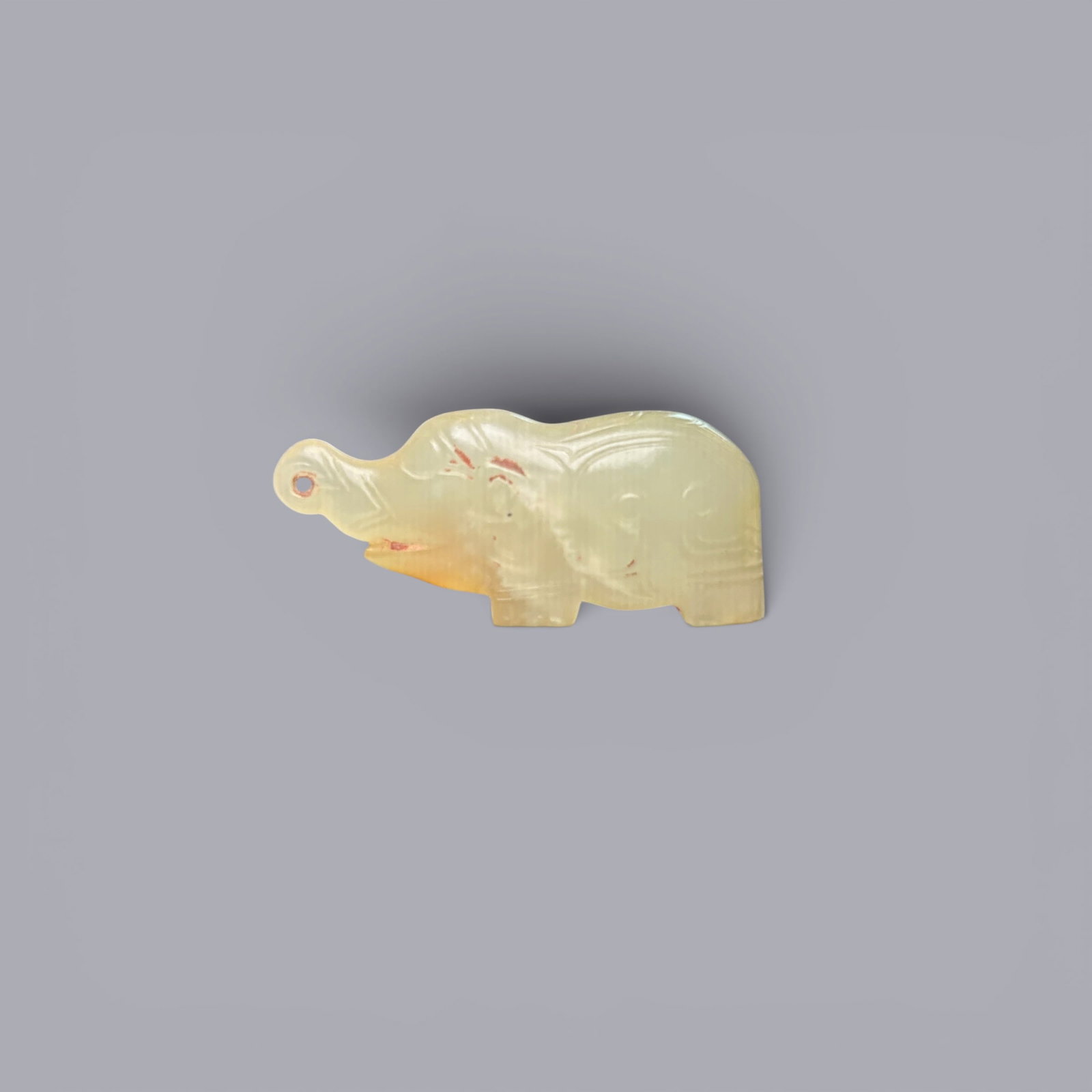 Chinese Art, A Jade Elephant, 11th–7th Century BC, Zhou Dynasty: Chinese Art, A Jade Elephant, 11th–7th Century BC, Zhou Dynasty, Length 4.4 cm, Width 2.1 cm.