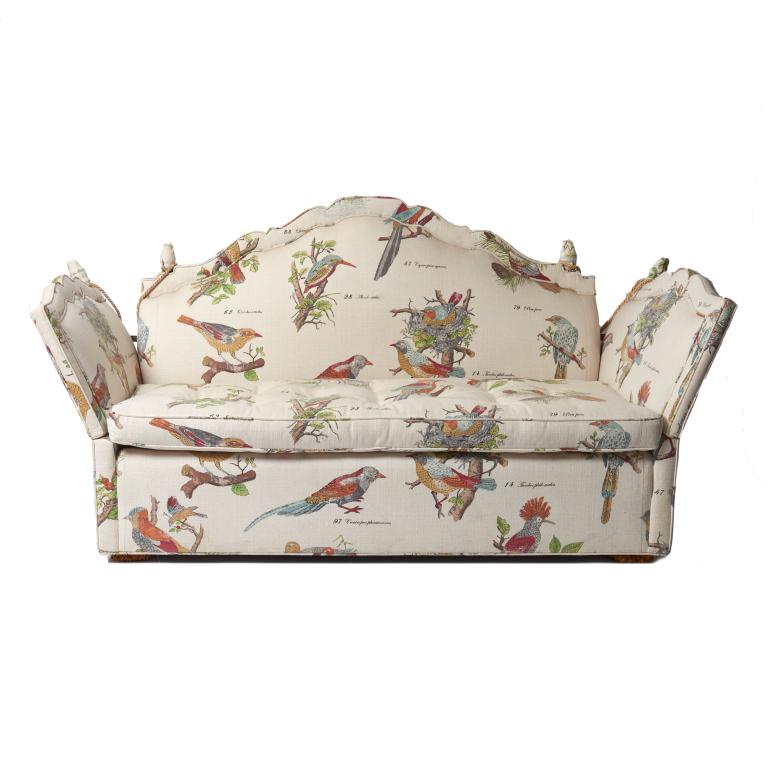 Italian Style Settee with  Bird Upholstery (1 of 1)