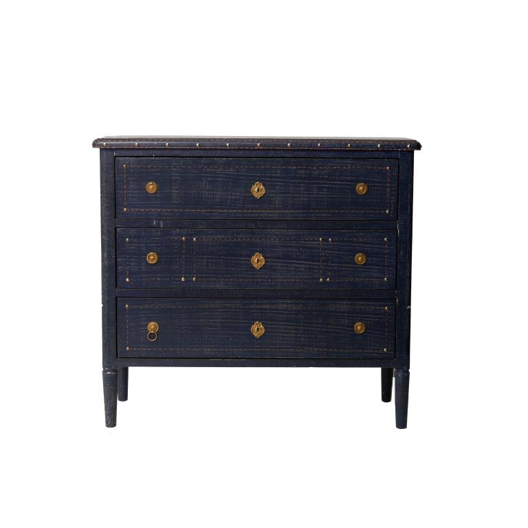 Directoire Style 3 Drawer Chest w/ Overhanging Top (1 of 2)