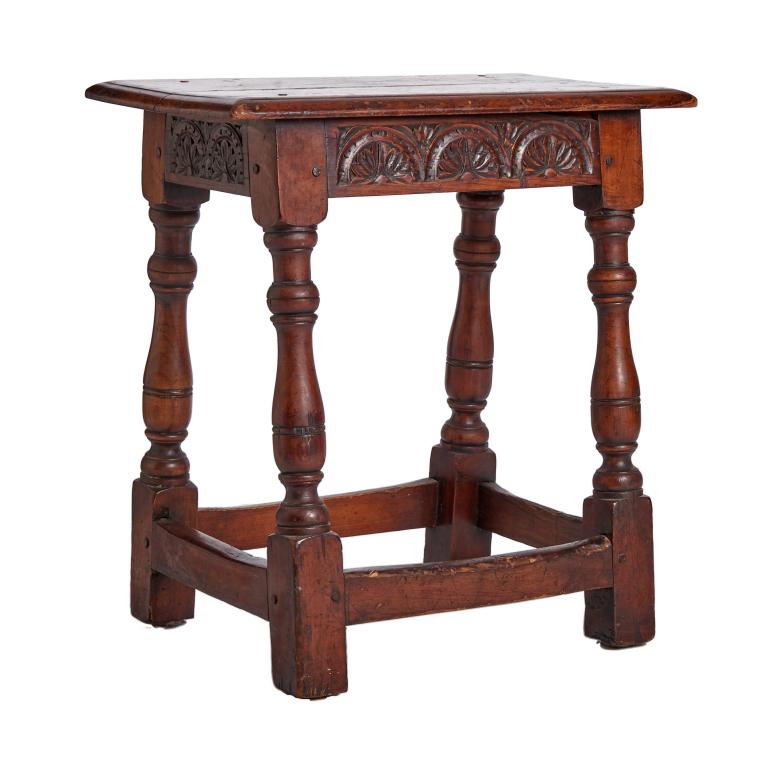 17th Century Carved Jacobean Walnut Joint Stool English 17th Century style Jacobean Carved Walnut (1 of 2)
