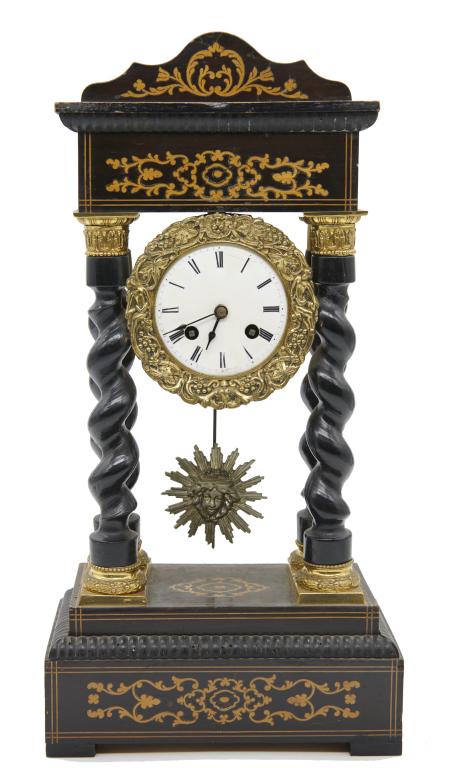 19th century French Napoleon III clock 19th century French Napoleon III chiming clock with wood (1 of 3)