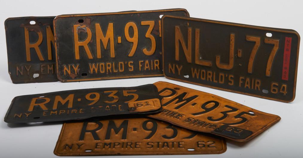 Assorted group of vintage License plates Misc assorted group of New York vintage License plates, (1 of 3)