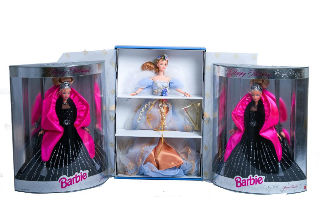 Lot of 3 Barbie dolls 3 Barbie dolls in original boxes. Approx 12"h: 3 Barbie dolls in original boxes. Approx 12"h