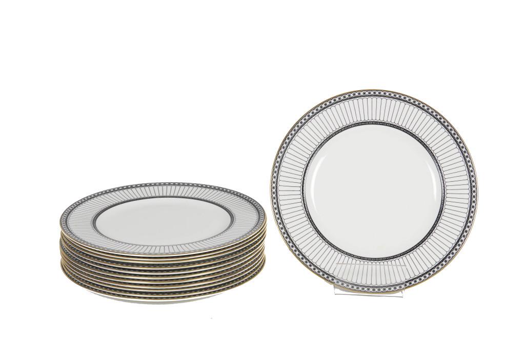 Wedgwood bone china dinner set Wedgwood bone china partial dinner set, Colonnade pattern (24) dinner: Wedgwood bone china partial dinner set, Colonnade pattern (24) dinner plates sheaths. Approx 10 7/8" dia
