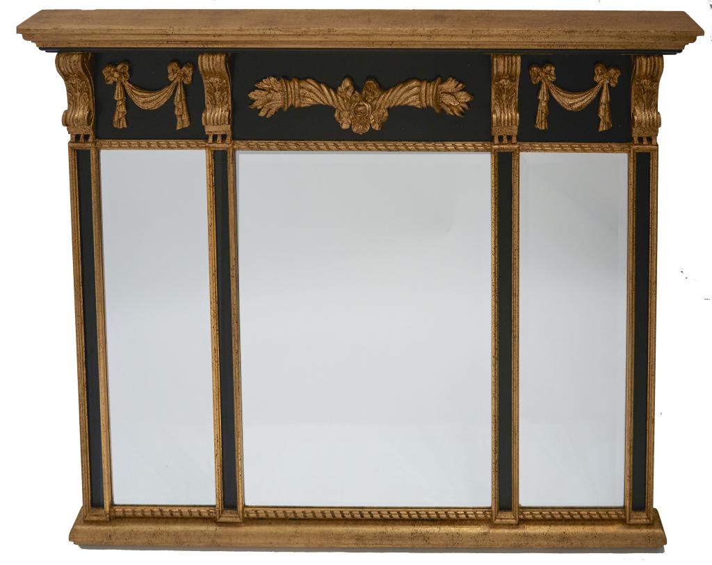 English regency style Mirror English regency style carved and gilt wood over mantle beveled mirror (1 of 1)