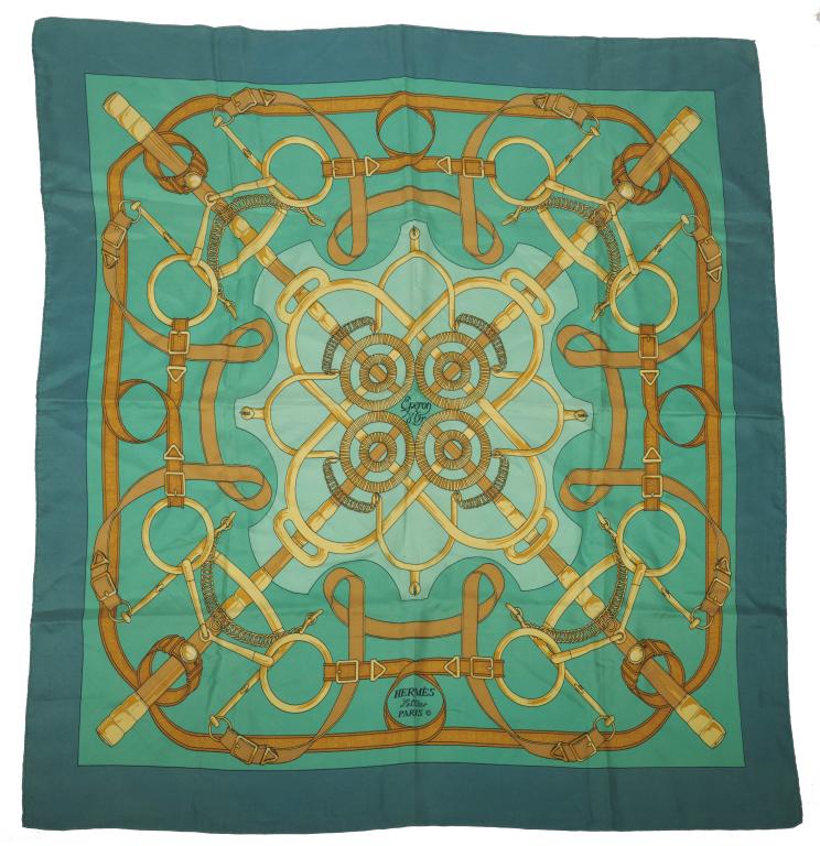 Hermes silk scarf "Eperon Dâ€™or" Hermes silk scarf "Eperon D'or". Made in (1 of 6)