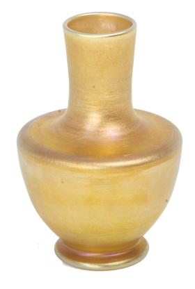 Tiffany Favrile art glass bud vase Early 20th century Tiffany Favrile gold art glass bud vase signed (1 of 3)