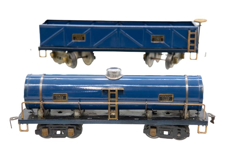 American Flyer Blue Carriages Lot of 2: 3210 marked on one of carriages