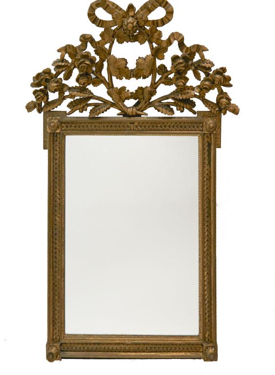 French Louis XVI Style Carved and Gilt Wood Mirror (1 of 1)