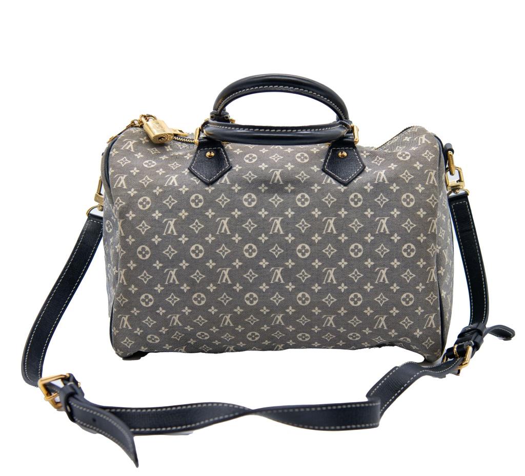 Louis Vuitton Bandouliere 35 Speedy Navy: Navy Canvasapprox measurement 8"H x 11"W x 7"D