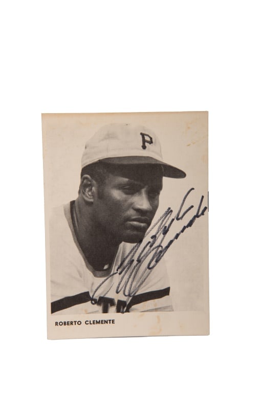 Roberto Clemente Baseball Card & Autographed Photo (1 of 3)