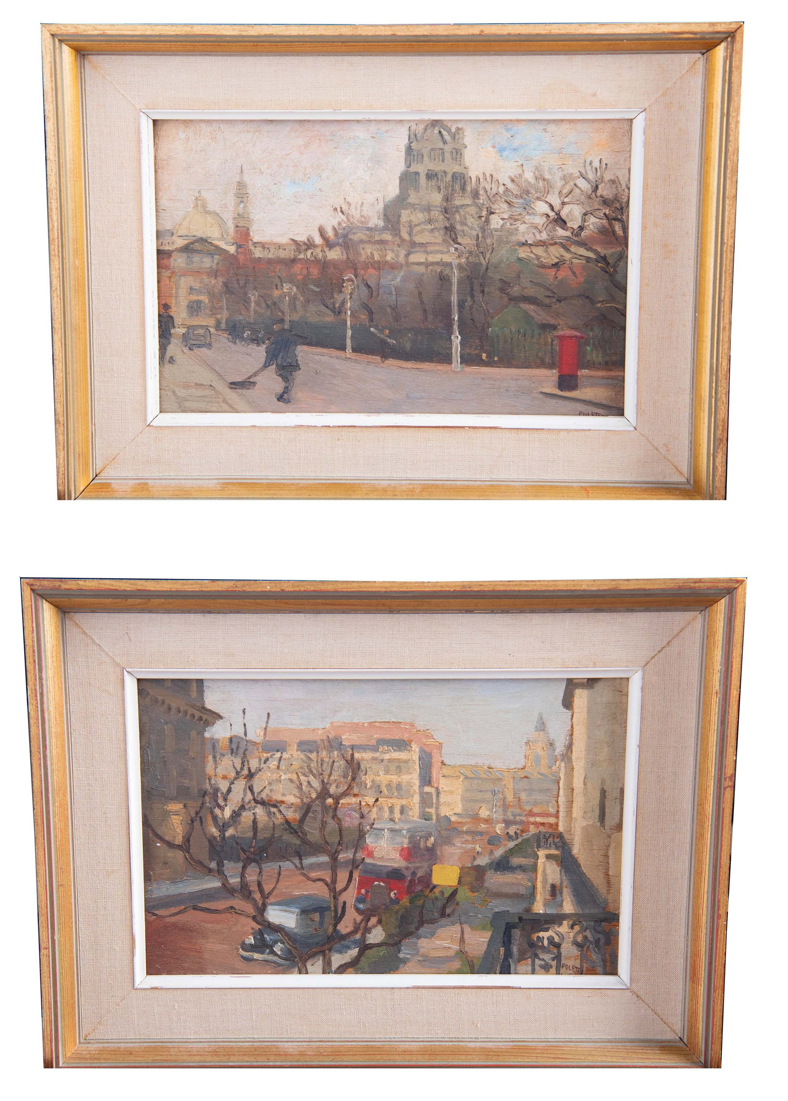 Pair of Oil Paintings attributed to Poletti: Pair of Oil Paintings attributed to Edmondo Poletti (1908 - 1978) Edmondo Poletti was an Italian painter and sculptor who was largely self-taught. His work was shown in galleries across Europe and New