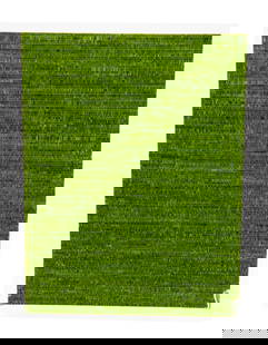 Green Tile by Robert Greene: Green Tile by Robert Greene (American, b. 1953) Signed on back of aluminum plate. Approximate Size: 10.5" H x 8" W All lots sold as is. Robert Greene received his Bachelors of Industrial Design from P