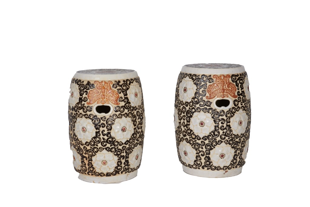 Pair of Asian Style Garden Seats (1 of 3)