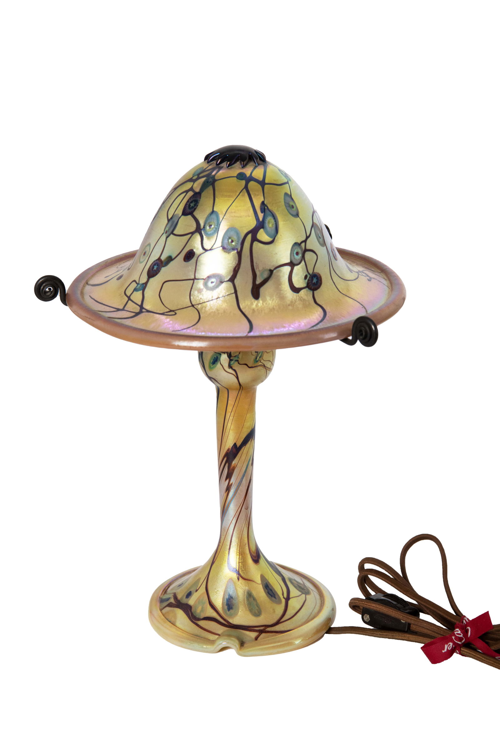 Carl Radke Iridescent Glass Mushroom Table Lamp (1 of 3)