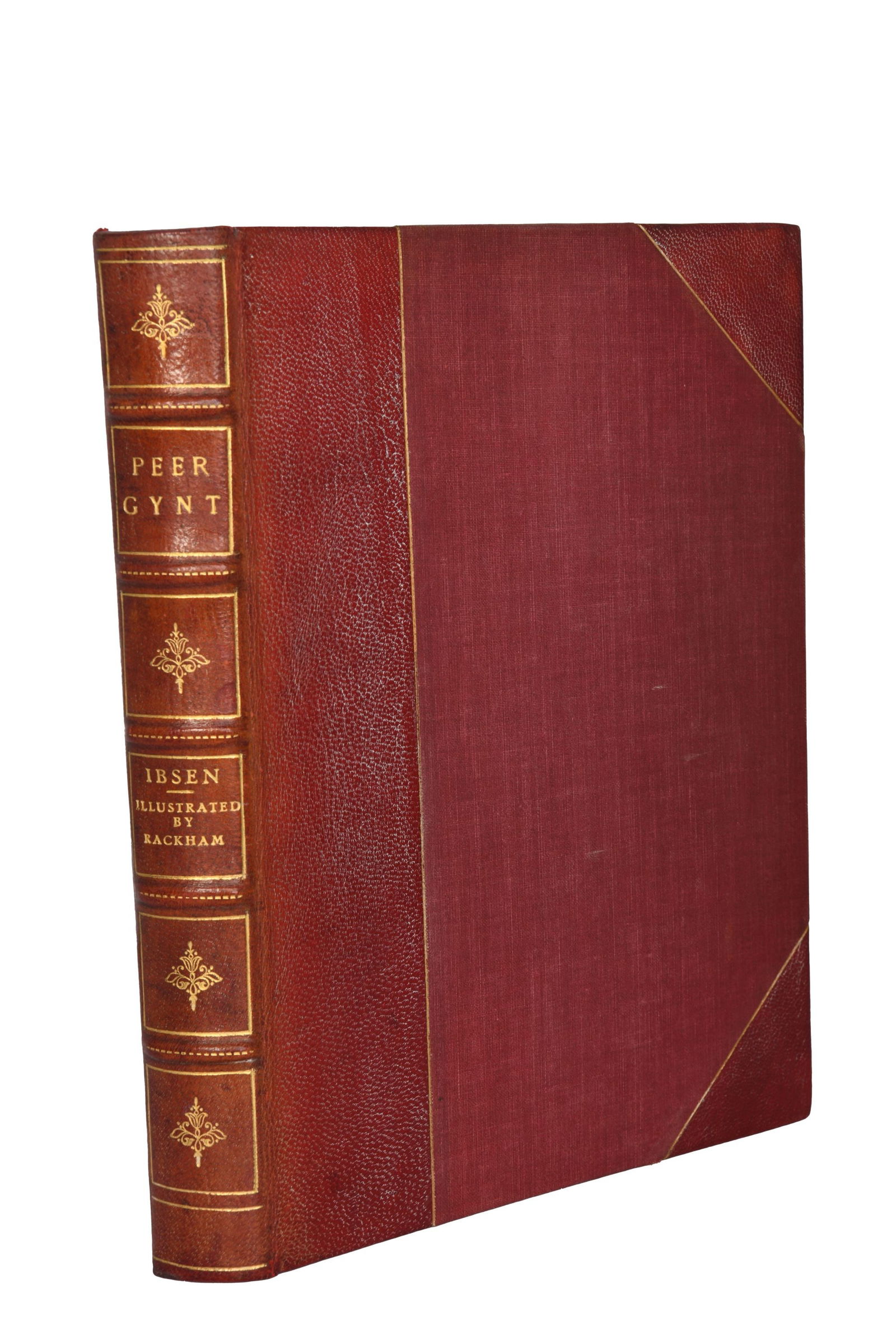 Peer Gynt, Henrik Ibsen & Arthur Rackham: Peer Gynt A dramatic poem by Henrik Ibsen Illustrated by Arthur Rackham Published by J.B. Lippincott Co. Hardcover Discoloration on front and back cover Raise band spine Small inscriptions on front fr