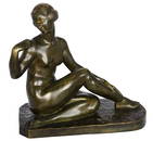 Femme Nue Se Touchant L'epaule, Bronze by Marcel Andre Bouraine