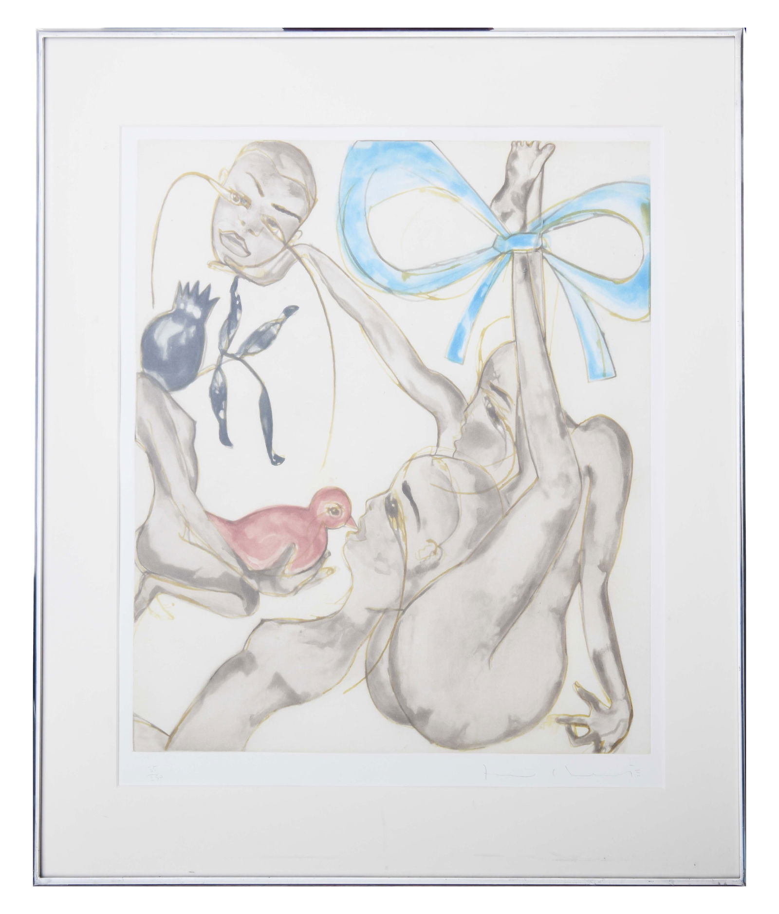 Francesco Clemente, Italian 1952, Francesco Clemente, Yellow, Red or Blue (Blue Ribbon), Color Aquat: Francesco ClementeItalian, 1952Francesco Clemente, Yellow, Red or Blue (Blue Ribbon)Color AquatintFrancesco Clemente, Yellow, Red or Blue (Blue Ribbon)Limited edition of 250Purchased Mann Willia