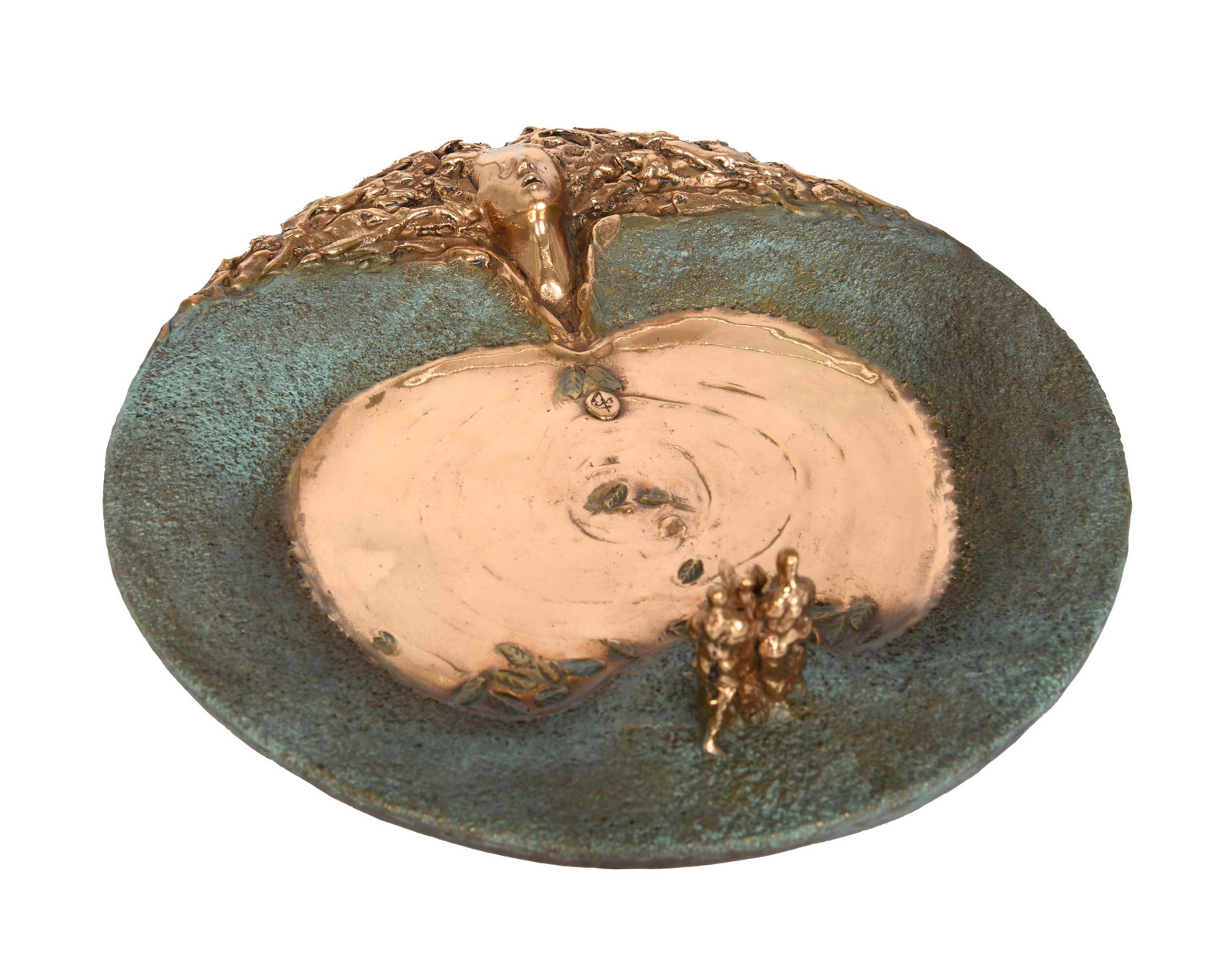 Venturi Arte Bronze Gilt Plate #2: Venturi Arte Bronze Gilt Plate #2 Venturi Arte Bronze Gilt Plate featuring a Medusa head figure. In the mid-sixties Gianpaolo Venturi decided to open his own artistic foundry. He was son of the indust