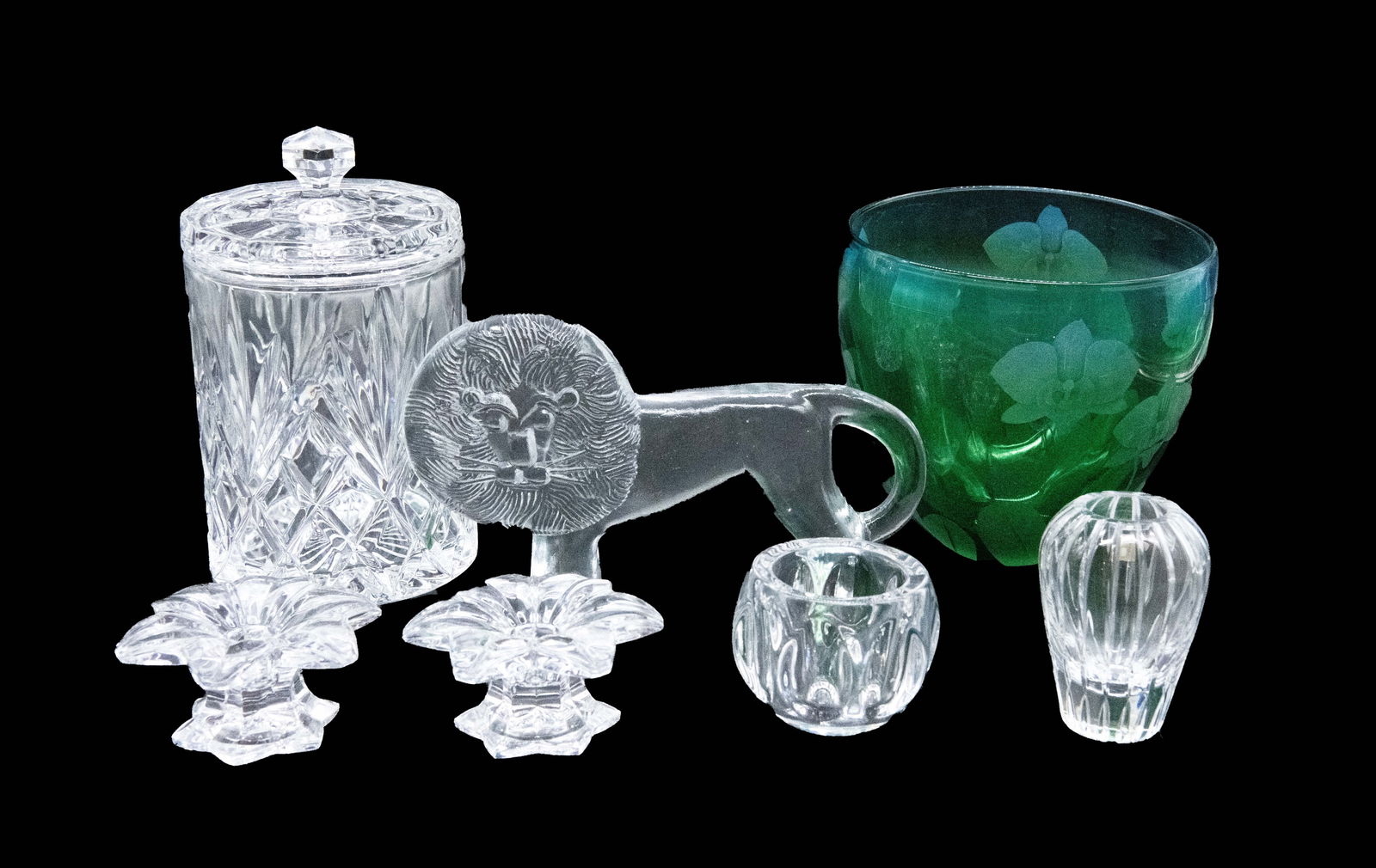 Group of 7 Crystal & Glass Table Objects (1 of 7)