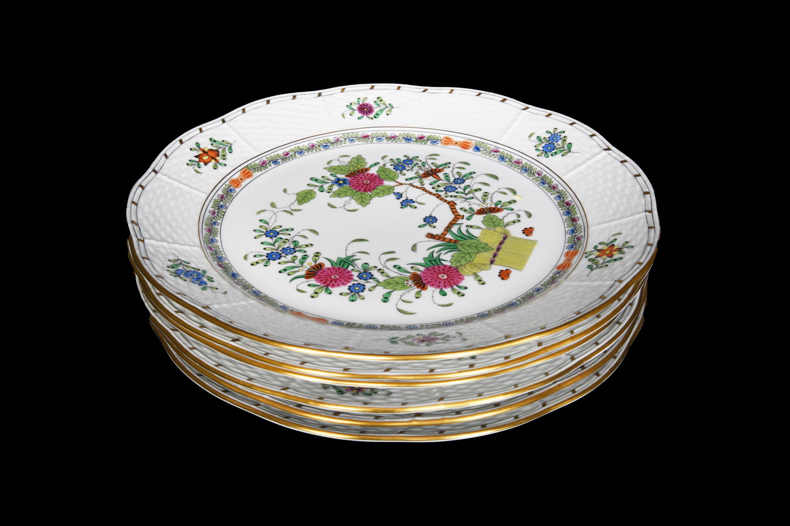Herend Porcelain Luncheon Plates, Indian Basket, Multicolor (1 of 4)