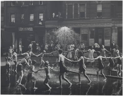 Todd Webb, The Circle LaSalle Street at Amsterdam New York, Silver Print: Hidden under bottom of mat along center bottom edge of photograph inscribed from left to rightLaSalle and Amsterdam New York 1946on verso Estate of Todd Webb Stamp Edit 6/155/31/00Tear on back of phot