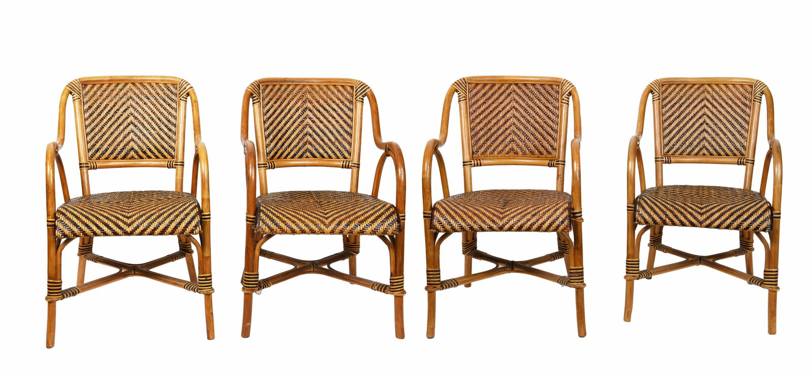 Group of 4 Maison Drucker Rattan Style Cafe Dining Chairs (1 of 12)