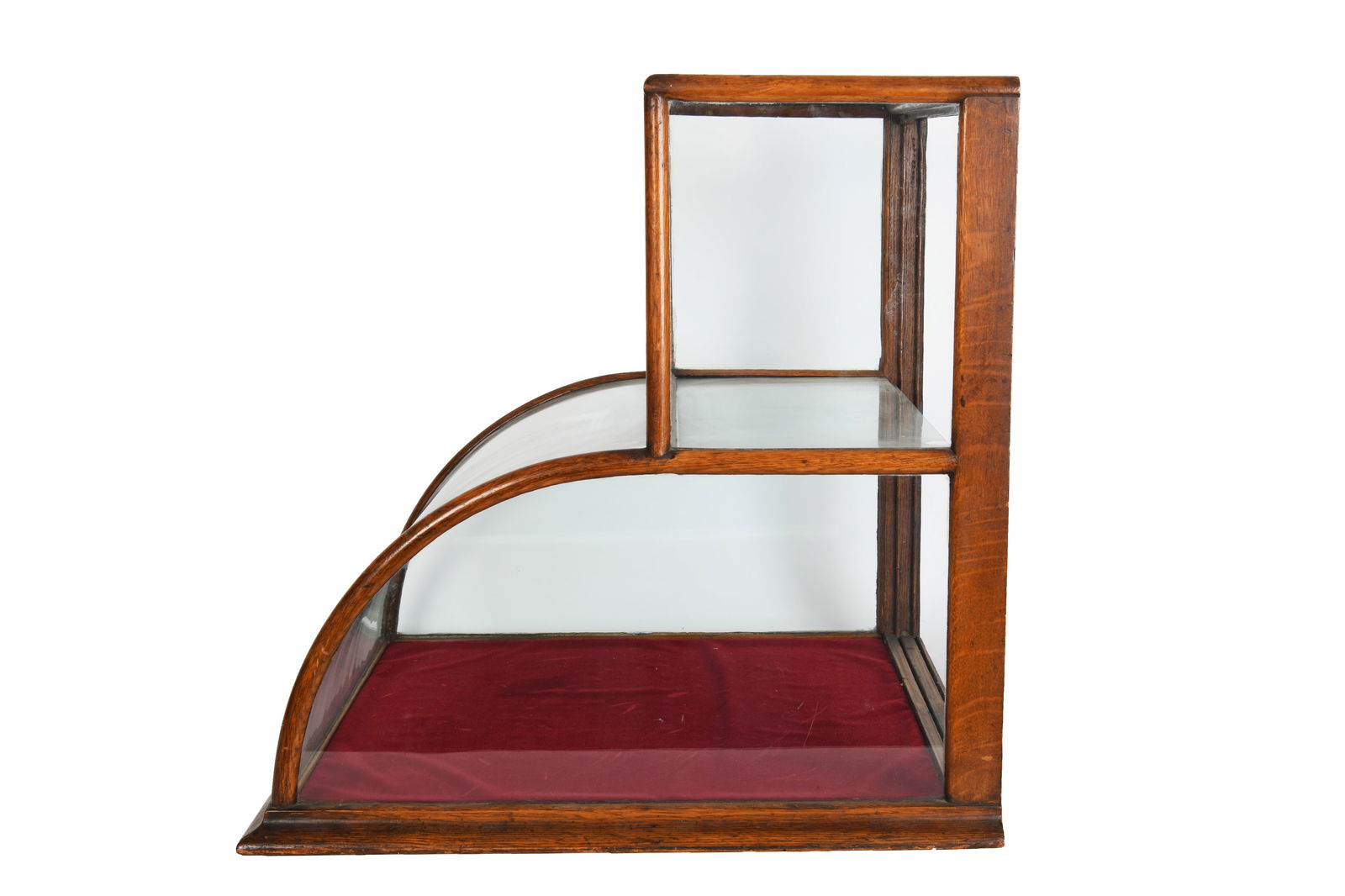 Antique Curved Two Tier Glass Countertop Display Case Showcase Cabinet (1 of 9)