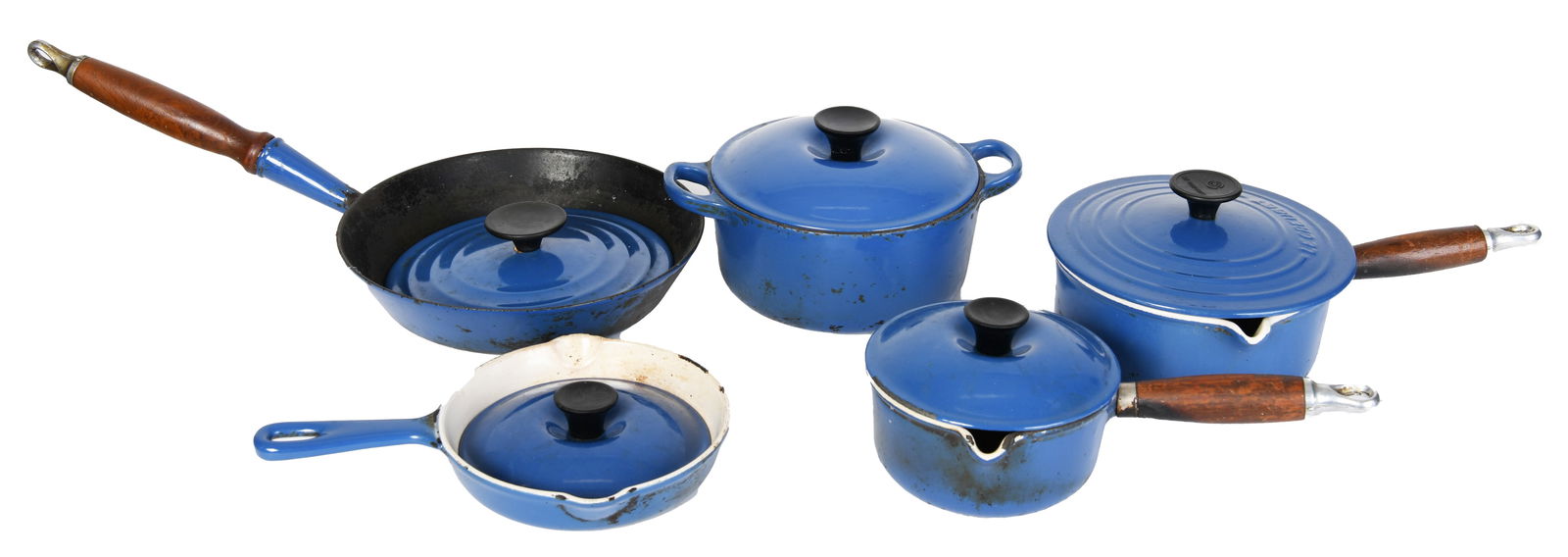 Group of Blue Le Creuset Cast Iron Enamel Wares (1 of 9)