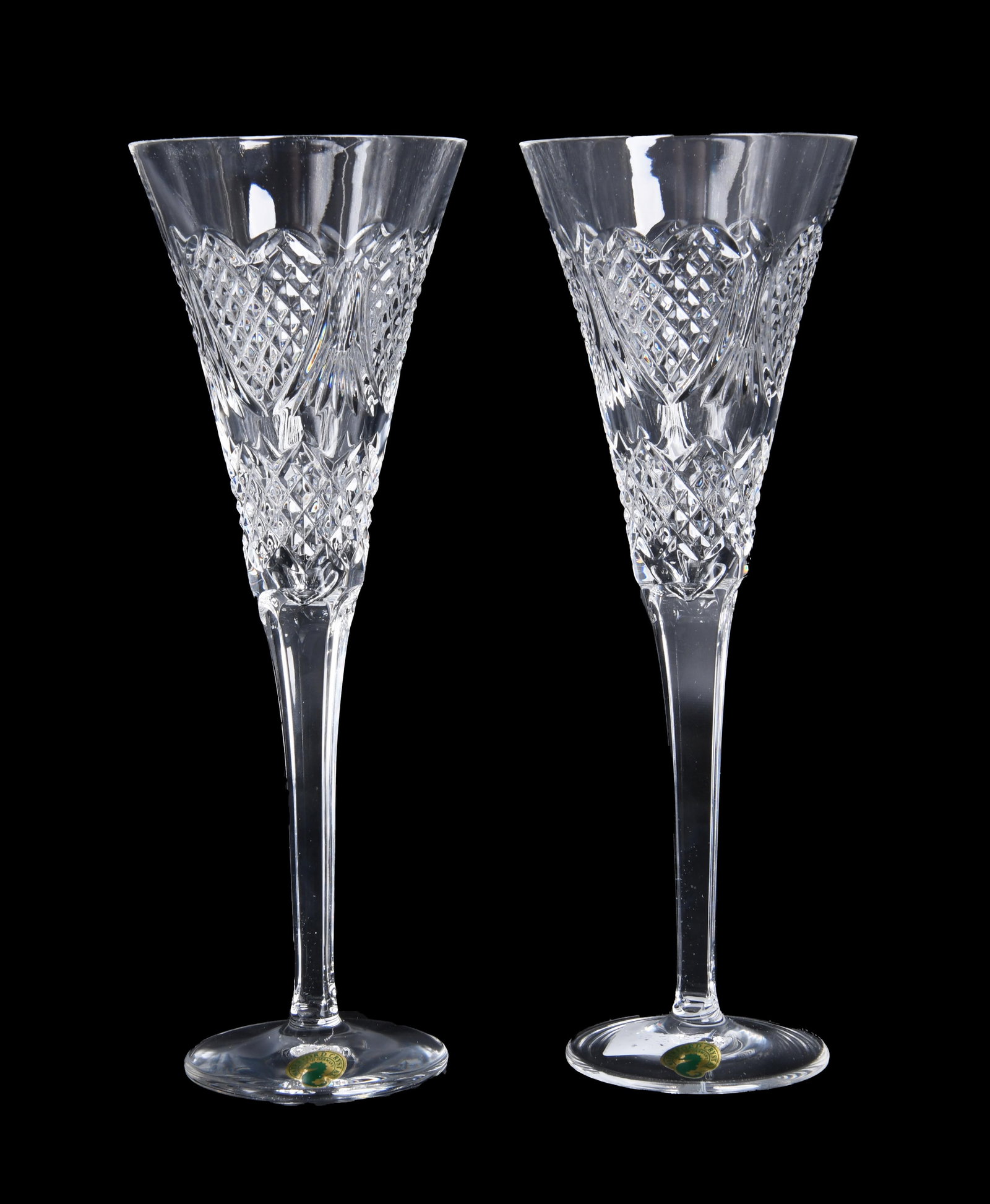 Pair of Waterford Crystal Toasting Flutes: Pair of Waterford Crystal Toasting Flutes A pair of Celebration Toasting Flutes Approximate Size: 10.25" H x 3.75" W