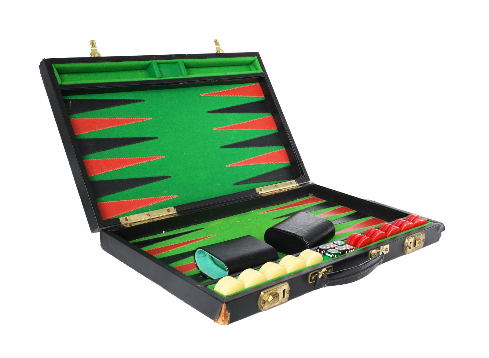 Vintage Backgammon Set in Black Briefcase (1 of 14)