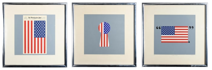 Paul Levy, American 1944-, Freedom of Speech, Right of Privacy, Freedom of the Press, Screenprints