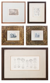 Group of 6 Etchings, Incl: Ross, Silverman, Gropper