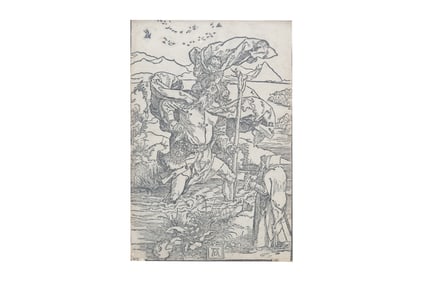 Albrecht Durer, German 1471-1528, Saint Christopher with the Migration of Birds, Woodcut
