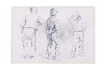 Jacob Ernst Marcus, 1774-1826, Three Figures Standing, Etching
