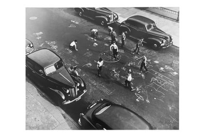 Arthur Leipzig, American 1918-2014, Chalk Games, 1950, Silver Gelatin Print