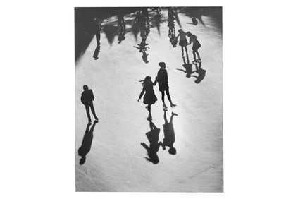 Benn Mitchell, 1926-, Ice Skaters, Central Park, Silver Gelatin Print