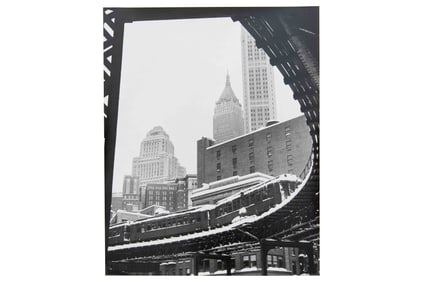 Benn Mitchell, 1926-, Third Avenue El Subway Curve, Silver Gelatin Print