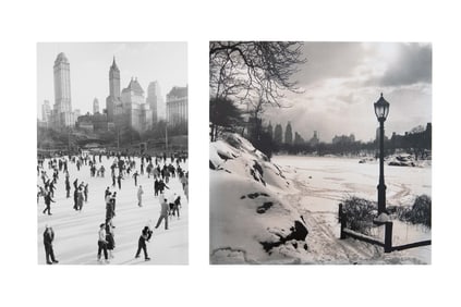 Fred Stein, 1909-1967, Winter in New York, Group of 2, Silver Gelatin Print