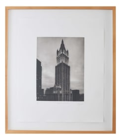 Tom Baril, American 1952-, Woolworth Building, 1997, 3/50, Photogravure